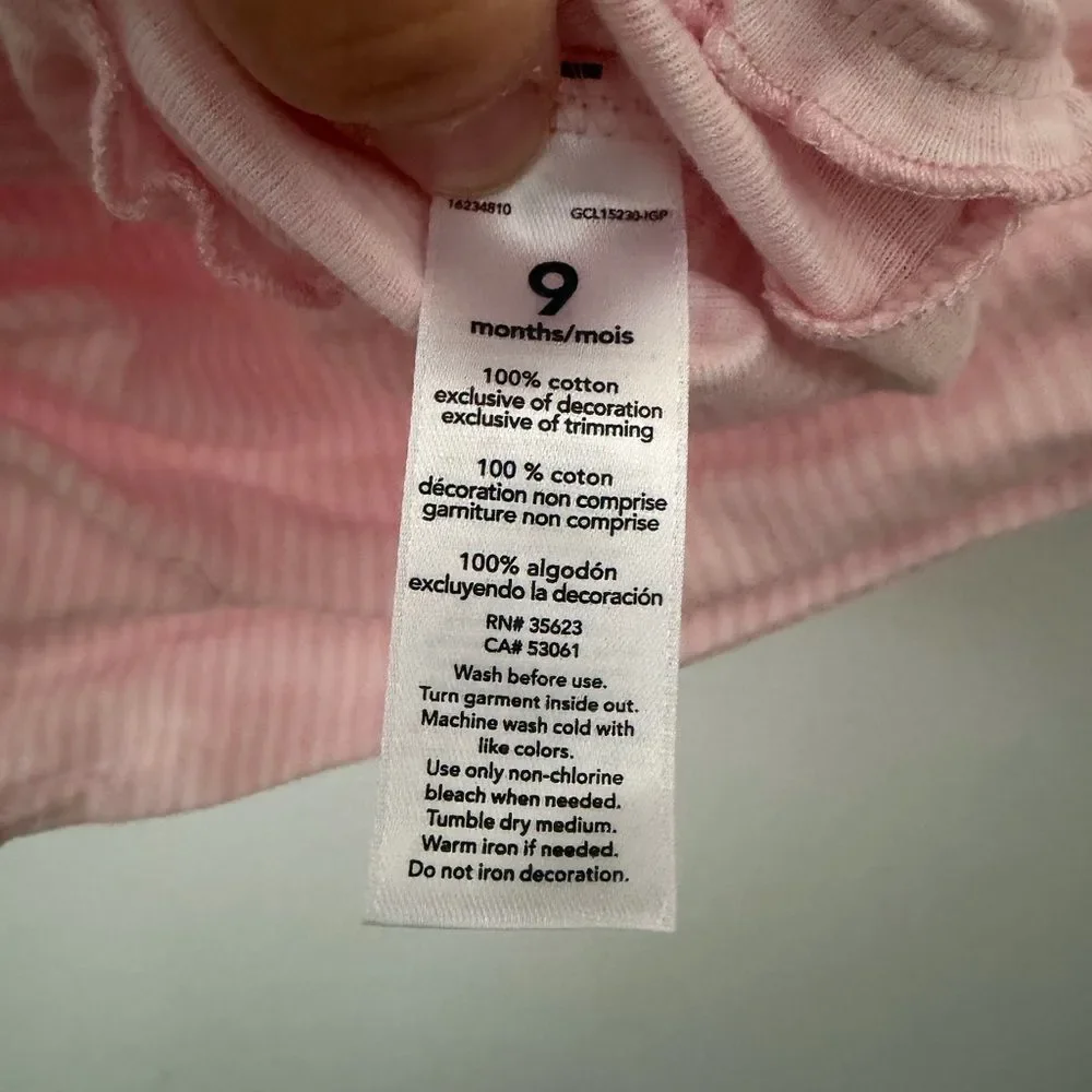 Carter's Pink Heart Matching rompers size 9M new with tags